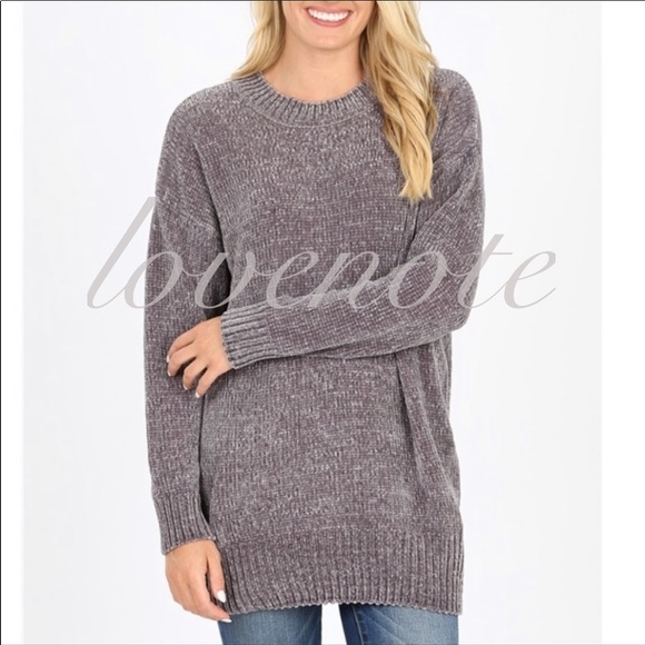 lovenote Sweaters - 1 left! Softest Chenille Crew Round Neck Sweater